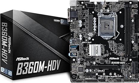 Amazon.com: ASRock B360M-HDV LGA1151/Intel B360/DDR4/Quad CrossFireX ...