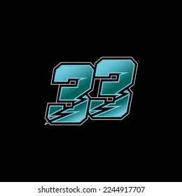 Number Vector Sports Racing Number 33 Stock Vector (Royalty Free ...