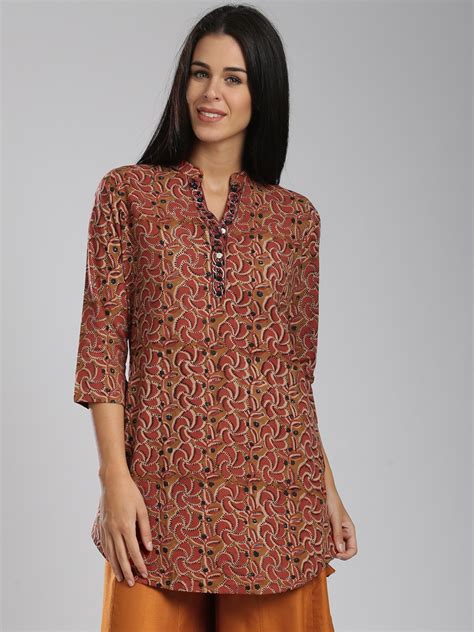 Buy Fabindia Brown Printed Pure Cotton Kurti - Kurtis for Women 1463985 ...