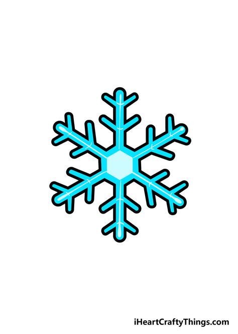 Snowflake Drawing - How To Draw A Snowflake Step By Step!