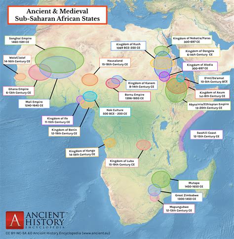 Map of Ancient & Medieval Sub-Saharan African States (Illustration ...