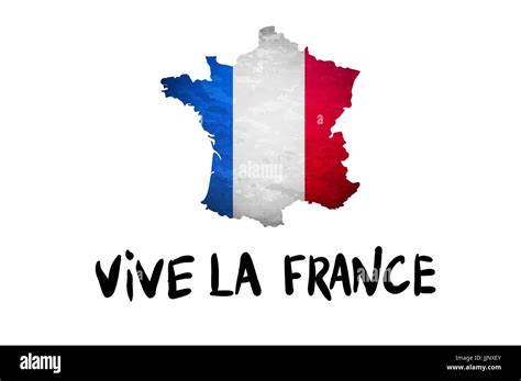 Vive la France message and national French Republic flag overlaid on ...