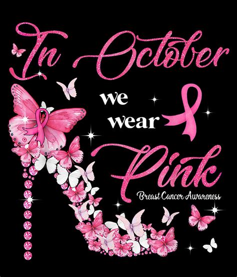 In October We Wear Pink Breast Cancer Awareness Digital High - Etsy