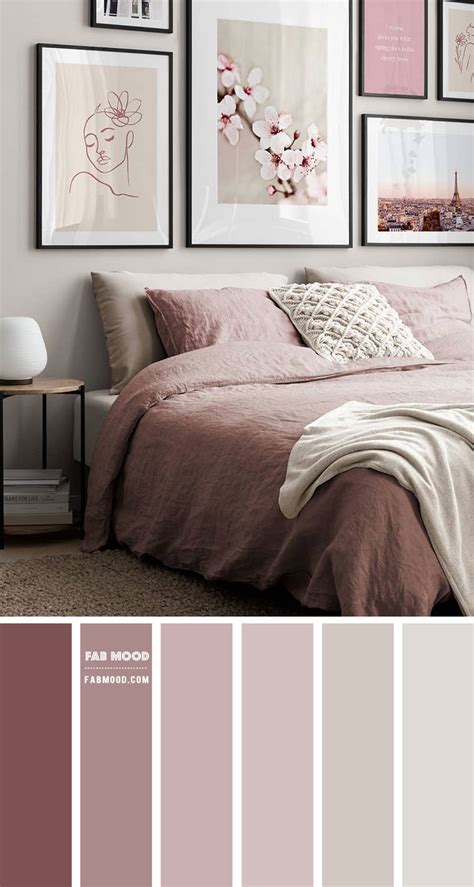 Dusty pink and grey bedroom