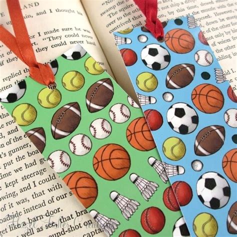 Sport Bookmarks - Ball games illustration print | Bookmarks handmade ...