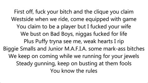 Rita Hogan Buzz: Tupac Shakur Hit Em Up Lyrics Dirty