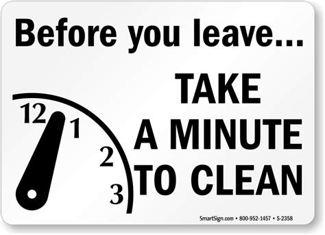 Before You Leave Clean Signs, Housekeeping Clean Signs Labels, SKU: S ...