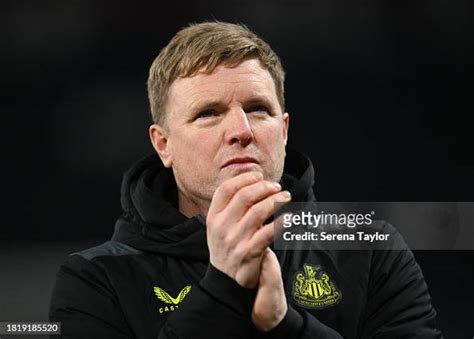 Newcastle United Head Coach Eddie Howe claps fans following the UEFA ...