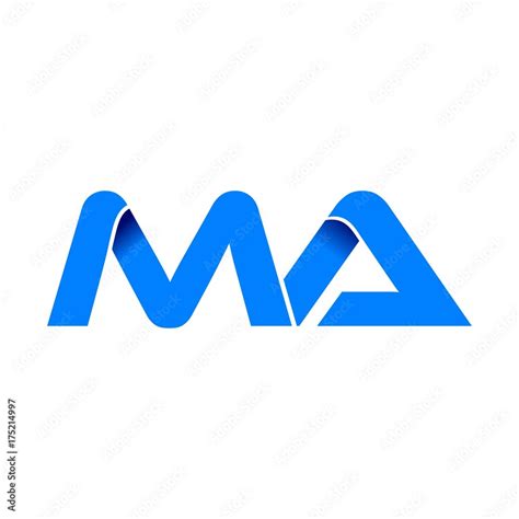 ma logo initial logo vector modern blue fold style Stock Vector | Adobe ...