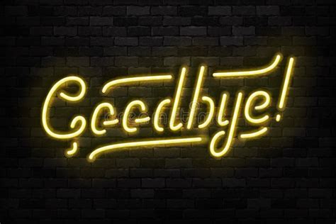 Vector Realistic Isolated Neon Sign of Goodbye Typography Logo for ...