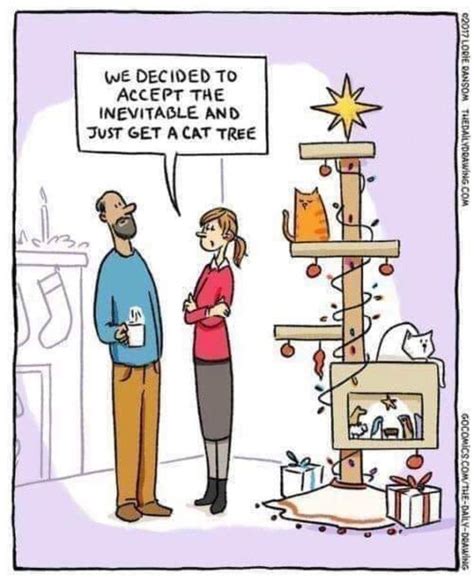 christmas cat tree cartoon. We decided to accept the inevitable and ...