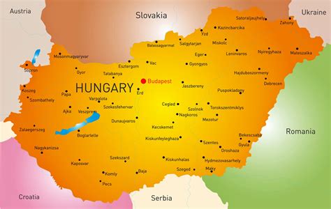 Cities map of Hungary - OrangeSmile.com