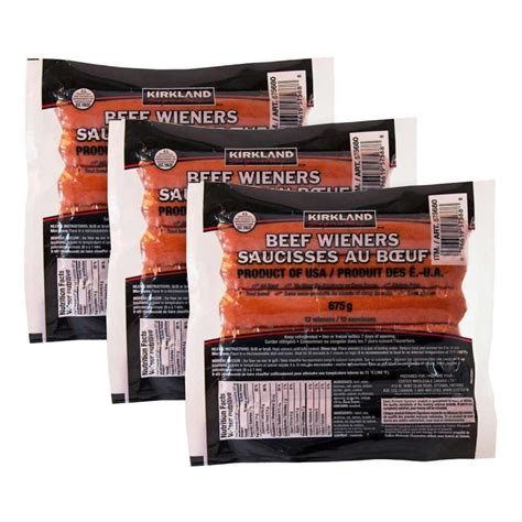 Kirkland Signature Beef Wieners 3 packs of 12 - (3 × 675 g) - Deliver ...