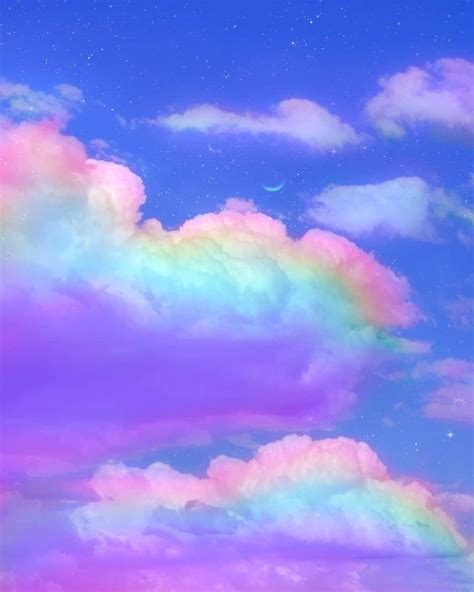 Download Trippy Aesthetic Cloud With Rainbow Colors Wallpaper ...