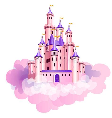 Pink princess castle. stock vector. Illustration of ethereal - 84349625 ...