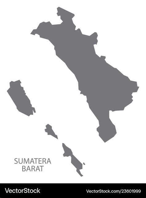 Sumatera barat indonesia map grey Royalty Free Vector Image