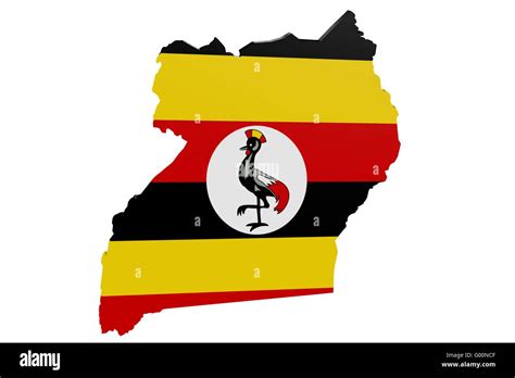 Ugandan Flag Map Stock Photo - Alamy