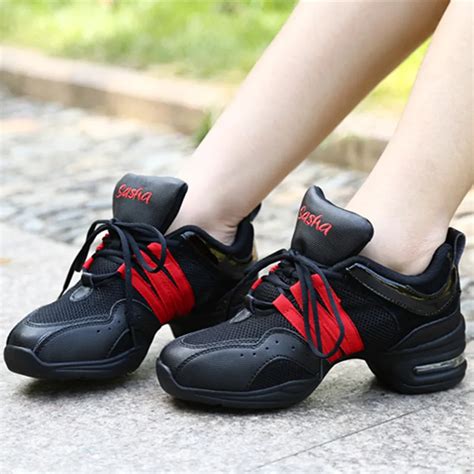 Black Red Air Cushion Mesh Dancing Sneakers Jazz Dance Shoes DS14 203 ...