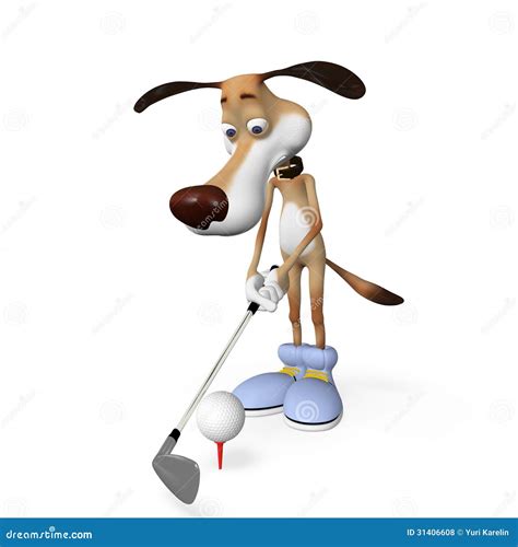 Dog Playing Golf Clipart Borders