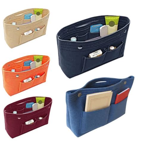 Women Insert Handbag Organiser Purse Felt liner Organizer Bag Travel ...