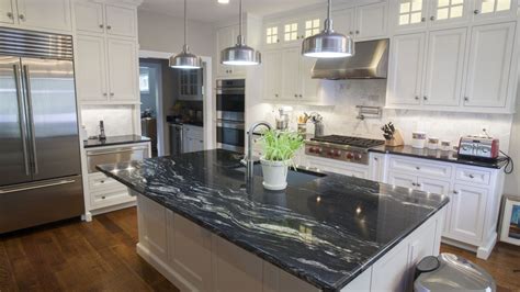 Cosmic Black & Black Galaxy Granite Kitchen Countertops | Marble.com