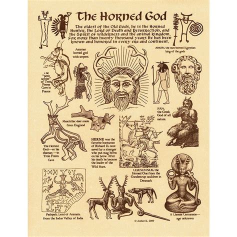 Horned God Parchment Poster (8.5 x 11) - Grove and Grotto Witchcraft ...