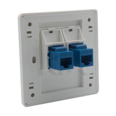 2 ports CAT5 RJ45 network wall plate with female to female connector-in ...