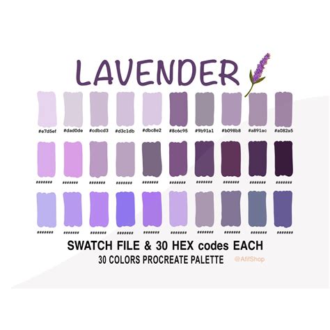 Lavender Color Palette, Color Palette, Purple, Ipad, Procreate App ...