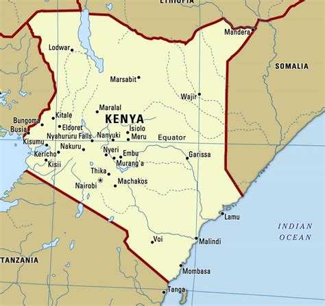 Large map of Kenya with cities | Kenya | Africa | Mapsland | Maps of ...