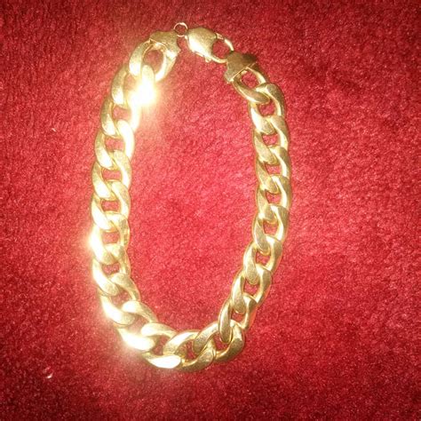 Pure ITALY 750 tested 18karat solid Gold bracelet Cuban design - Nelson ...