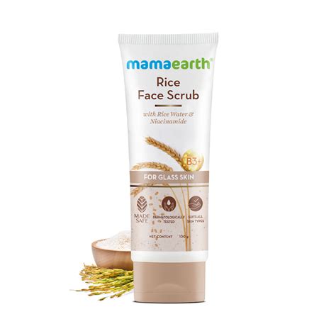 Mamaearth Rice Face Scrub for Glowing Skin, With Rice Water ...