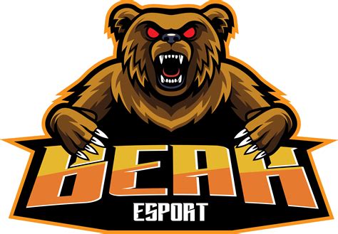 Bear esport mascot logo design By Visink | TheHungryJPEG