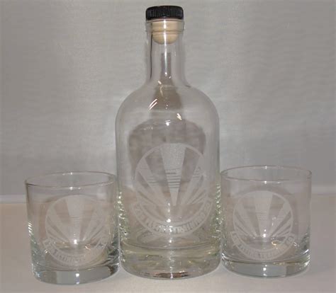 Engraved Bourbon Bottle and Whiskey Glasses Set - Red Head Oak Barrels ...