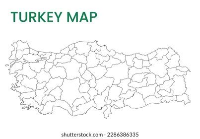 High Detailed Map Turkey Outline Map Stock Vector (Royalty Free ...