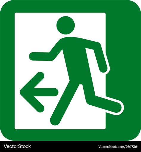 Emergency exit sign Royalty Free Vector Image - VectorStock