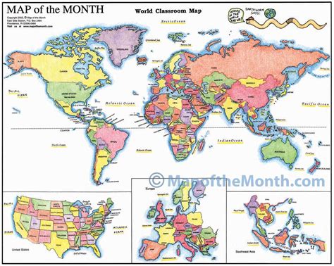 World (Countries Labeled) Map - Maps for the Classroom