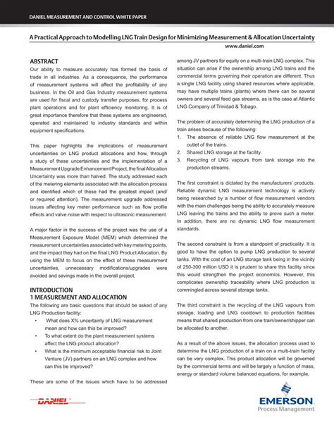 (PDF) A Practical Approach to Modelling LNG Train Design for ... Daniel ...