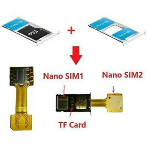 Hybrid Double Dual SIM Card Micro SD Adapter Extender 2 Nano Micro Mini ...