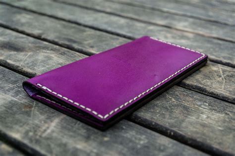 No.49 Handmade Leather Women Wallet - Purple - Galen Leather