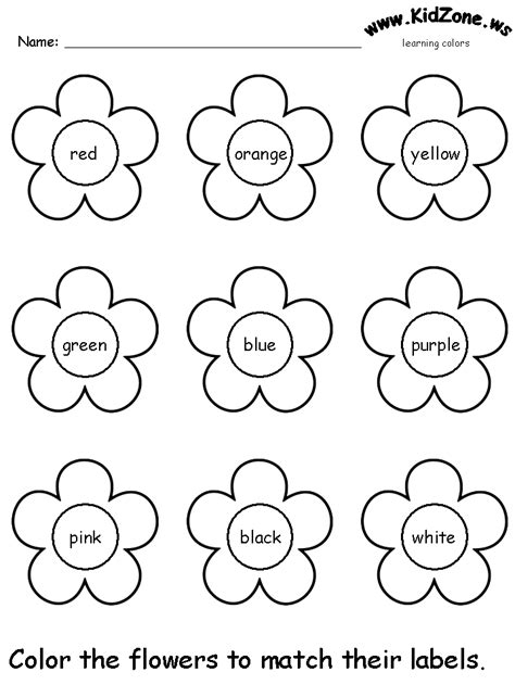 Review - Flowers | Preschool worksheets, Color worksheets for preschool ...