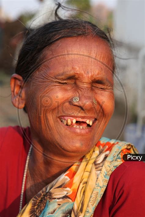 Old Woman Face Smiling