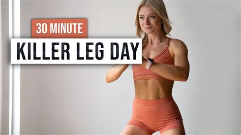 30 MIN KILLER LEG DAY - At Home Workout, No Equipment, Lower Body HIIT ...