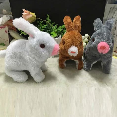 Robot Rabbit Electronic Rabbit Toys Plush Pet Animal Toy Jumping With ...