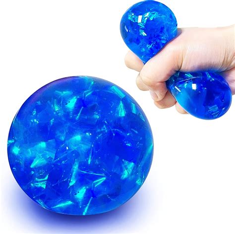 Amazon.com: Blue Squishy Glitter Stress Balls for Kids and Adults ...