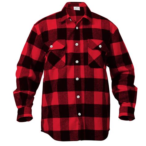 Red Heavyweight Buffalo Plaid Flannel Shirt