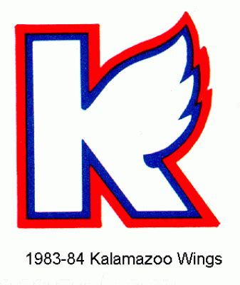 Kalamazoo Wings hockey logo from 1983-84 at Hockeydb.com