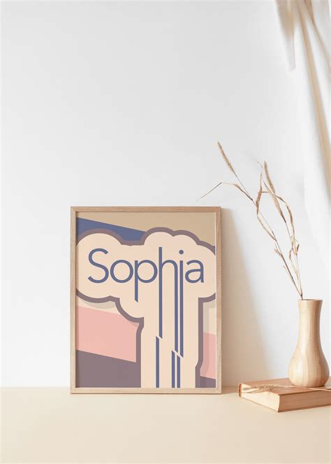 Sophia Name Art Colorful Print for Nursery Kids Room Baby - Etsy