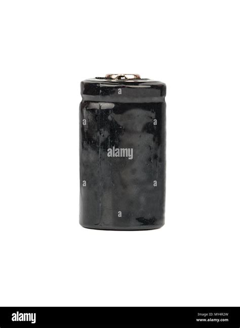 Use black battery isolated on a white background Stock Photo - Alamy