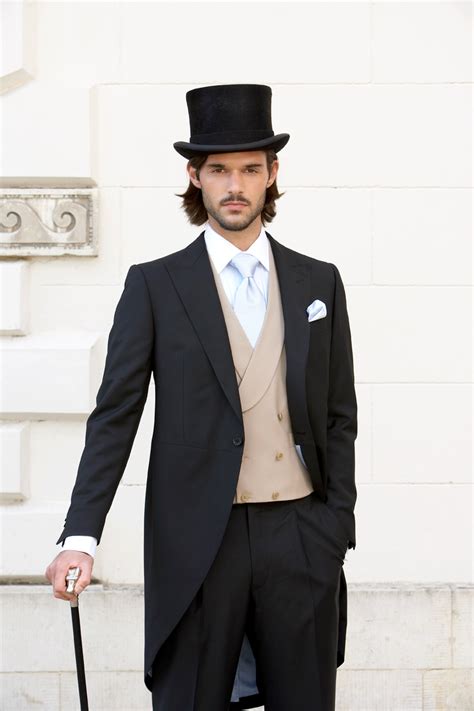 Plain black mohair and wool light weight morning suit by Neal & Palmer ...