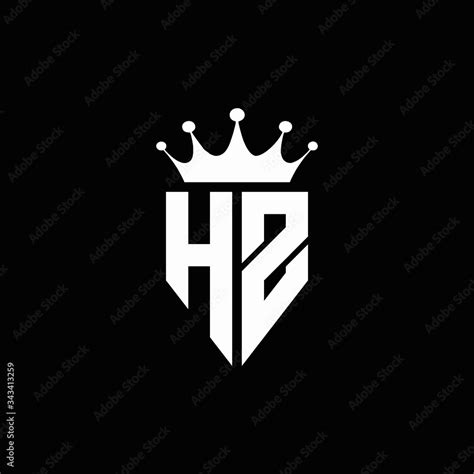 HZ logo monogram emblem style with crown shape design template Stock ...